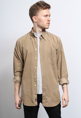 VINTAGE CORDUROY CORD SHIRT BROWN
