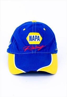 Vintage Napa Racing Colour Block Cap Blue Yellow With Logo 