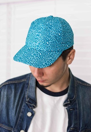 VINTAGE LEOPARD PRINT BASEBALL CAP 90S ONE SIZE 1.3