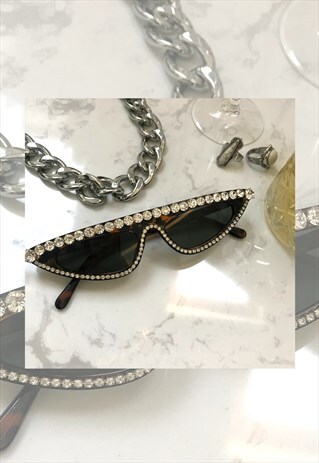 DIAMANTE EXTREME CAT EYE SUNGLASSES