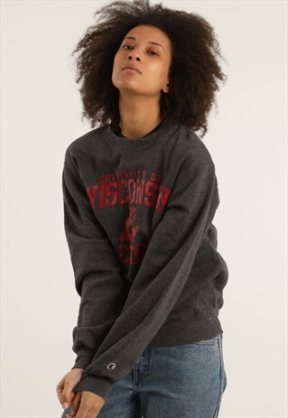 VINTAGE CHAMPION PRINTED COLLEGE SWEATSHIRT