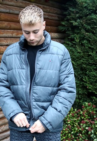 GREY TOMMY HILFIGER PUFFER JACKET