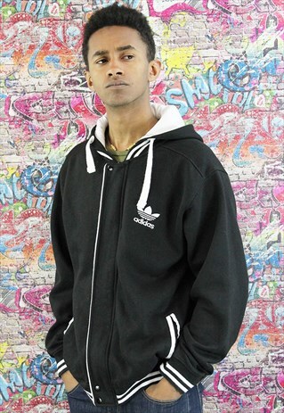 VINTAGE ADIDAS HOODIE/HOODED SWEATSHIRT. BRANDED SPORTSWEAR.