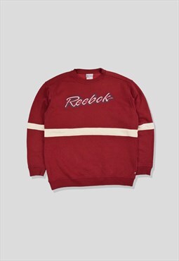 Vintage 90s Reebok Embroidered Logo Sweatshirt in Red