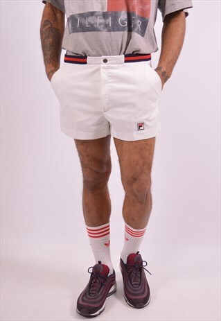 FILA MENS VINTAGE SHORTS W34 WHITE 90S