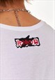 TANK TOP WITH GRAPHIC EMBROIDERY IN WHITE