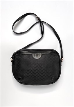 Gucci Shoulder Bag Crossbody Black GG Logo Monogram Vintage