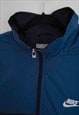 VINTAGE NIKE NAVY & BLUE COLOUR BLOCK FULL ZIP JACKET