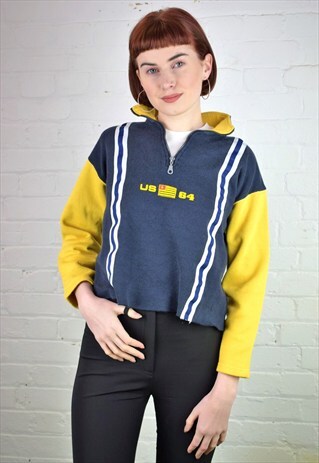 VINTAGE 90'S CROPPED SPORTS SWEATSHIRT