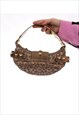 90S 00S Y2K VINTAGE GOLD LEOPARD PRINT GUESS UNDERARM BAG