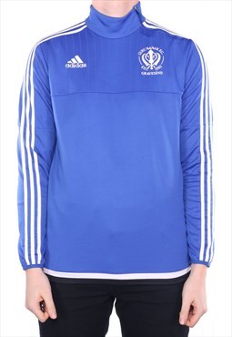 Adidas - Blue Embroidered Sports Sweatshirt - Large