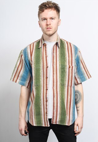 VINTAGE AZTEC PATTERNED SHIRT