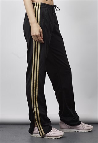 VINTAGE 90'S ADIDAS BLACK/ GOLD TRACKSUIT JOGGERS