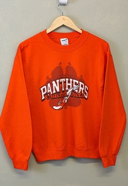 Vintage Panthers Sweatshirt Orange Track And Field Print 