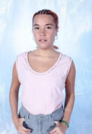 VINTAGE BURBERRY BABY PINK VEST TOP