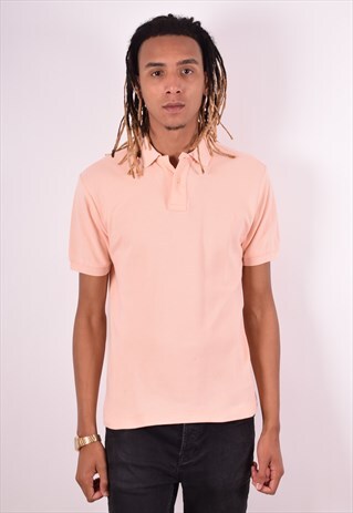 FILA MENS VINTAGE POLO SHIRT MEDIUM ORANGE 90S