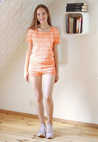 ORANGE TOP AND SHORTS SET TRACKSUIT