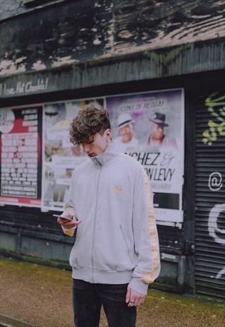 GREY X YELLOW ADIDAS TRACK JACKET