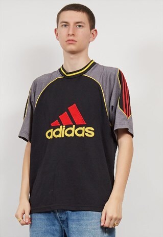 VINTAGE 90'S ADIDAS MESH COLOUR BLOCK T-SHIRT