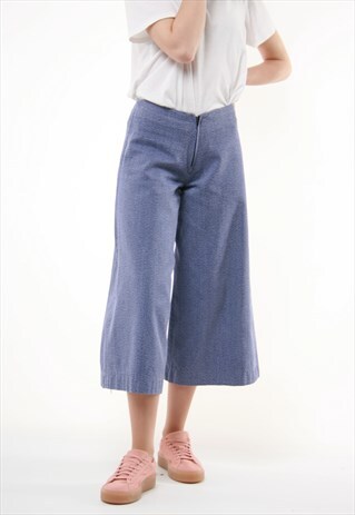 90S VINTAGE WIDE LEGS CROP TROUSERS 756