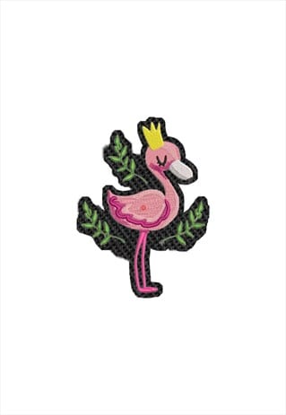 Embroidered Flamingo iron on patch / sew on patch