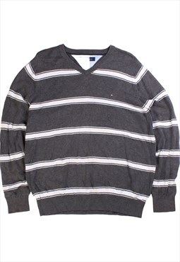 Vintage  Tommy Hilfiger Jumper / Sweater Striped Knitted V