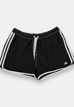 Adidas vintage black and white striped short shorts size 12