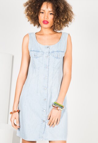 VINTAGE 80S BUTTONED DENIM DRESS S1045