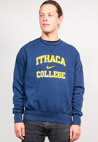VINTAGE 90'S NIKE ITHACA COLLEGE CREW NECK SWEATSHIRT