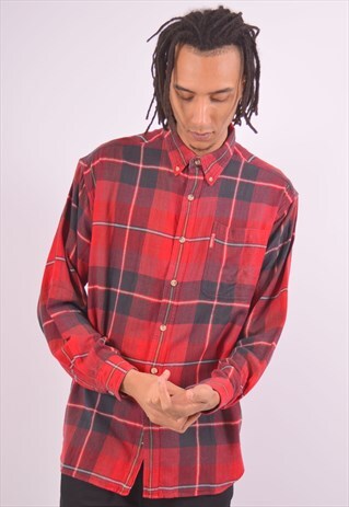 VINTAGE COLUMBIA FLANNEL SHIRT CHECK RED