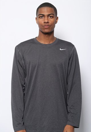 VINTAGE NIKE LOGO LONG SLEEVED T-SHIRT GREY