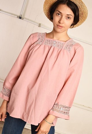 70'S RETRO HIPPIE BOHO FESTIVAL PARIS CHIC BLOUSE TOP