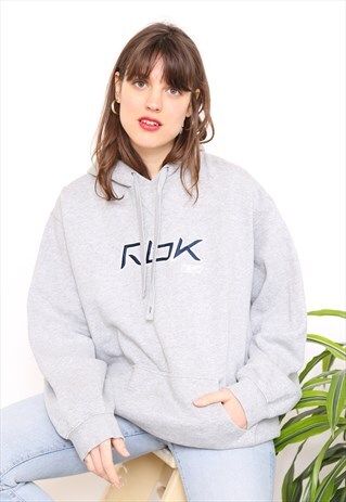 VINTAGE REEBOK GREY JUMPER HOODIE