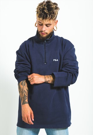 VINTAGE 80S FILA 1/4 ZIP SWEATSHIRT / S5488