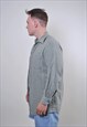 80S WORKER LONG SLEEVE GRAY HERITAGE SHIRT, SIZE L