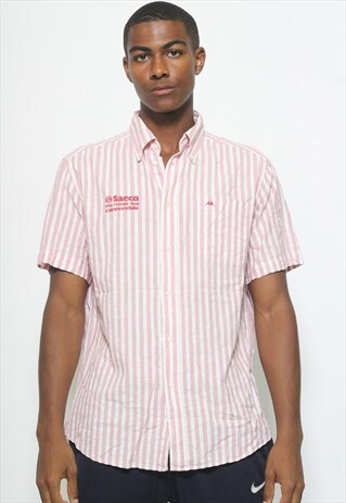 VINTAGE KAPPA STRIPED SHIRT RED WHITE