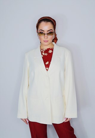 VINTAGE TEXTURED BLAZER WITH SILKY LINING