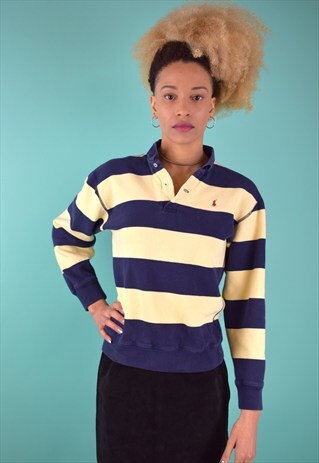 VINTAGE 90'S RALPH LAUREN STRIPED SWEATSHIRT