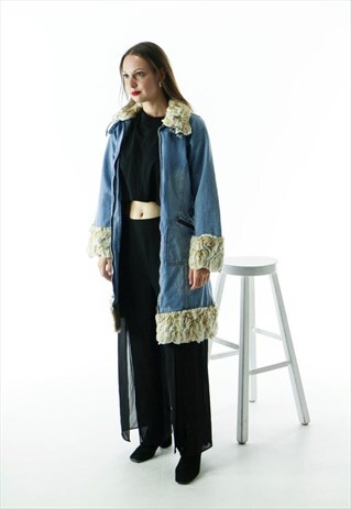 DENIM LONG COAT / RETRO LONG SLEEVE COAT
