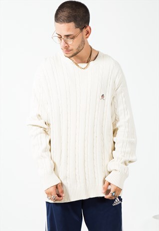 ON SALE VINTAGE 80S TOMMY HILFIGER KNIT JUMPER / S560