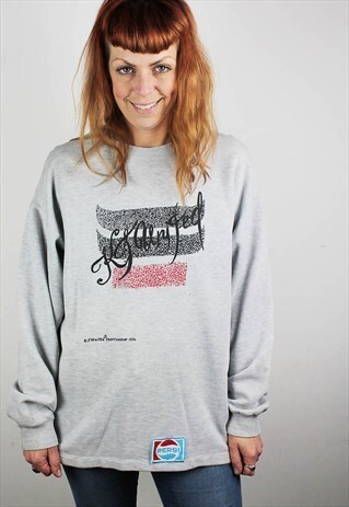 VINTAGE 90S UNISEX OVERSIZED LONGLINE GREY PEPSI SWEATSHIRT