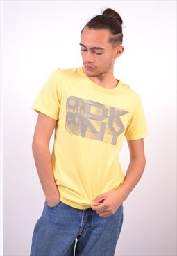 Vintage Dkny T-Shirt Top Yellow
