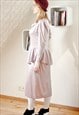 LIGHT DUSKY PINK PEPLUM VINTAGE DRESS