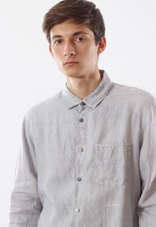 VINTAGE STONE ISLAND GREY LINEN LONG SLEEVE