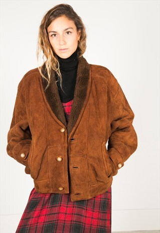 VINTAGE 80S WINTER SHEEPSKIN COAT / R090