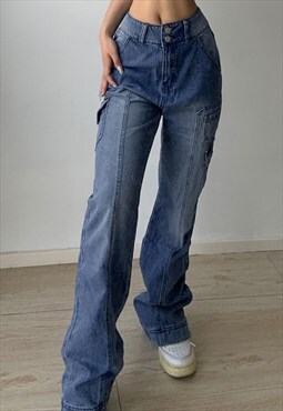 Miillow Street casual irregular pocket jeans