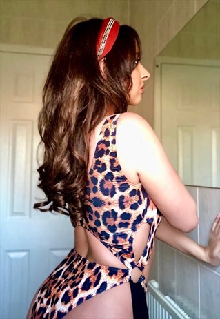 ANIMAL PRINT CUT OUT SWIMSUIT