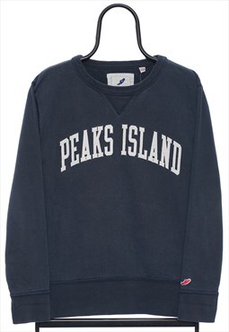 Vintage Peaks Island Spellout Navy Sweatshirt Womens