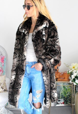VINTAGE COAT FAUX FUR