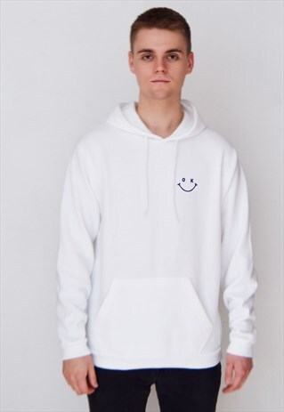 WHITE OK (NAVY) HOODIE
